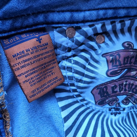 Rock Revival Jessica Ankle Crop Skinny Jeans Low Rise Zip Stretch Light Blue - Picture 7 of 8